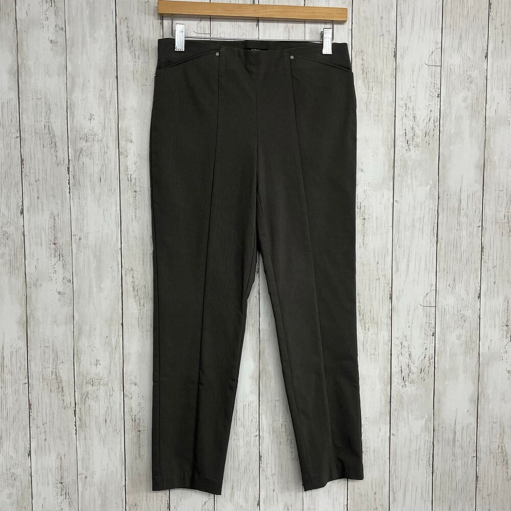 Alfani 6P Green Dress Pants Business Casual Slim Straight Trousers Stretch